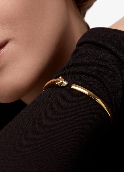 Cartier Panthère de Cartier bangle, klein model van 18 karaat geelgoud met onyx CRB6078317 - achterkant 8 witgoud