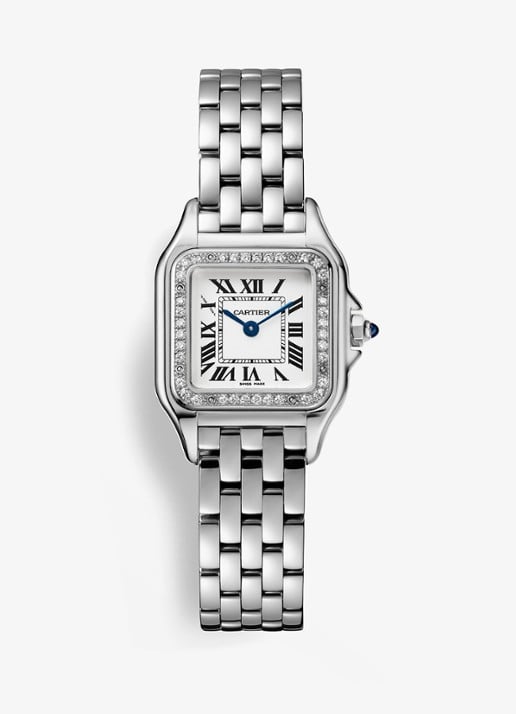 Cartier Panthère de Cartier horloge, klein model met diamanten CRW4PN0016