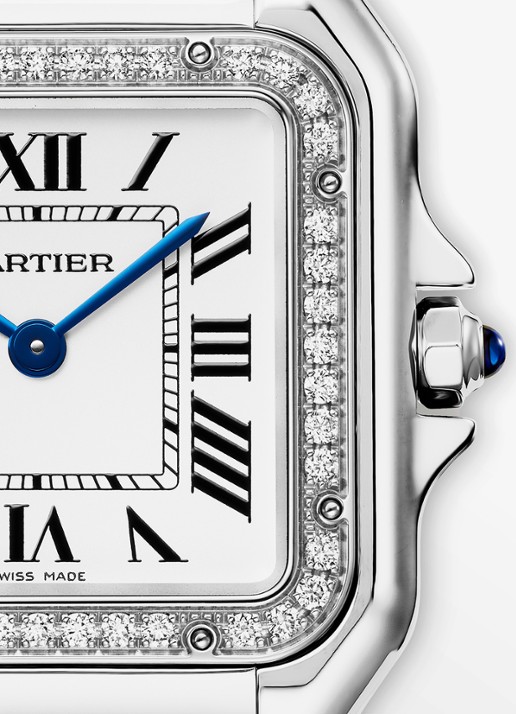 Cartier Panthère de Cartier horloge, medium model met diamanten CRW4PN0018 - voorkant 2 zilver