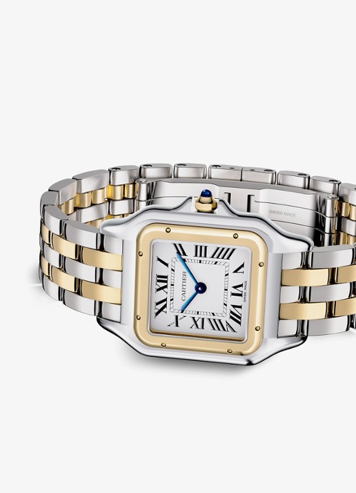 Cartier Panthère de Cartier horloge, medium model van 18 karaat geelgoud en staal CRW2PN0019 - detail 4 zilver