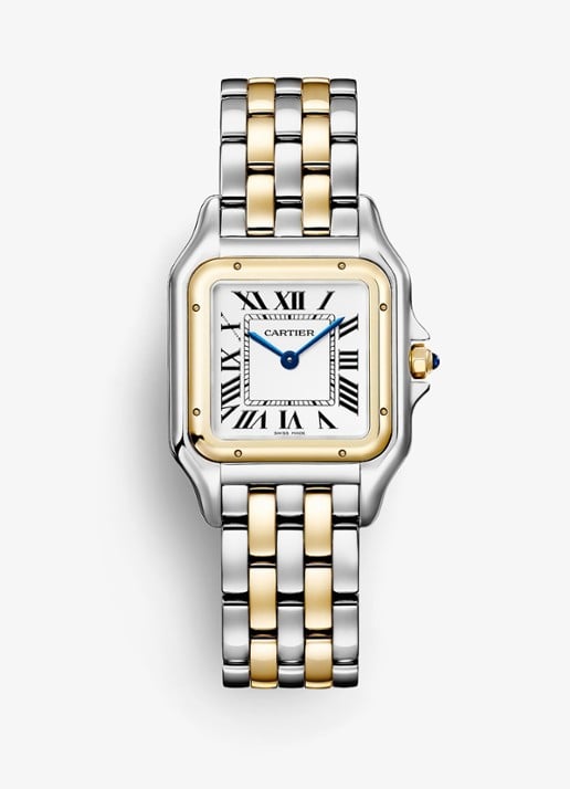 Cartier Panthère de Cartier horloge, medium model van 18 karaat geelgoud en staal CRW2PN0019