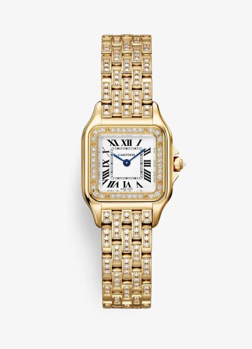 Cartier Panthère de Cartier horloge van 18 karaat geelgoud met diamanten CRWJPN0059