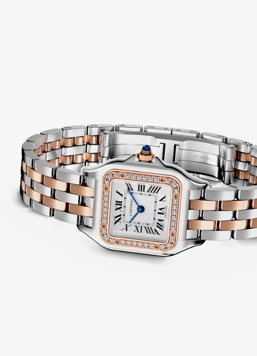 Cartier Panthère de Cartier horloge van 18 karaat roségoud en staal met diamant CRW3PN0014 - detail 6 roségoud