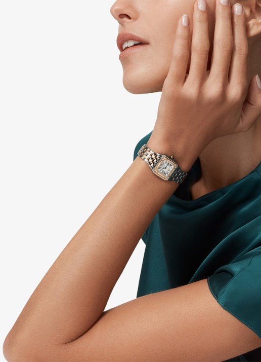 Cartier Panthère de Cartier horloge van 18 karaat roségoud en staal met diamant CRW3PN0014 - voorkant 2 roségoud