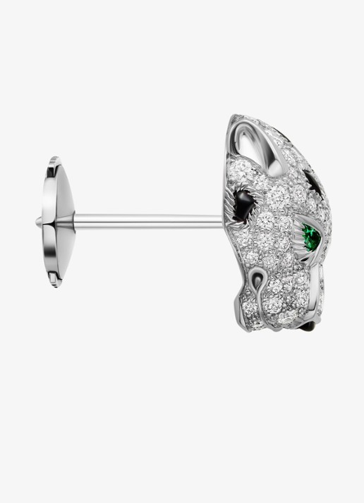 Cartier Panthère de Cartier oorknopjes van 18 karaat witgoud met smaragd, onyx en diamanten CRN8515269 - detail 4 witgoud