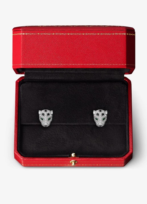 Cartier Panthère de Cartier oorknopjes van 18 karaat witgoud met smaragd, onyx en diamanten CRN8515269 - detail 6 witgoud