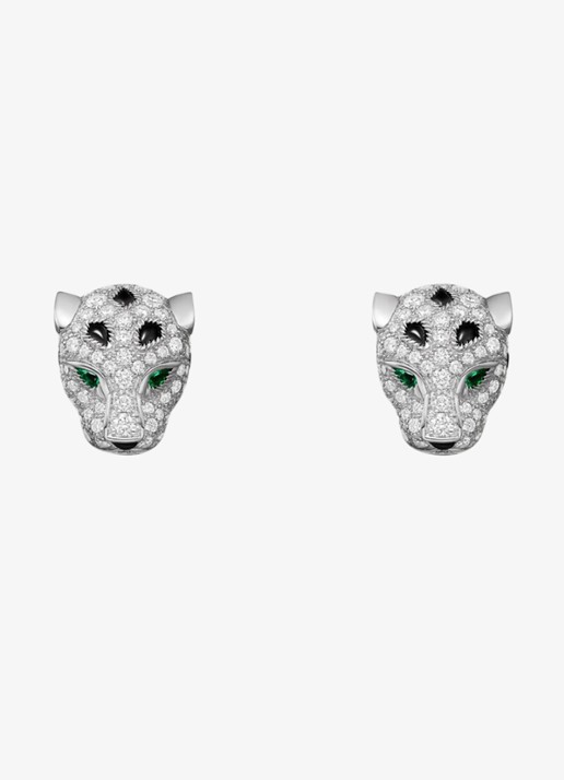 Cartier Panthère de Cartier oorknopjes van 18 karaat witgoud met smaragd, onyx en diamanten CRN8515269