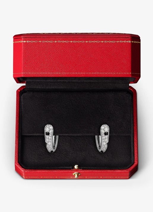 Cartier Panthère de Cartier oorringen van 18 karaat witgoud met onyx en 1.36 ct diamant CRN8515155 - detail 4 witgoud