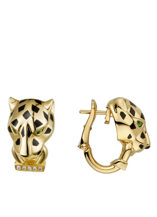 Cartier Panthère de Cartier oorstekers van 18 karaat geelgoud met onyx, tsavoriet en diamanten CRB8044700  - voorkant 2 geelgoud