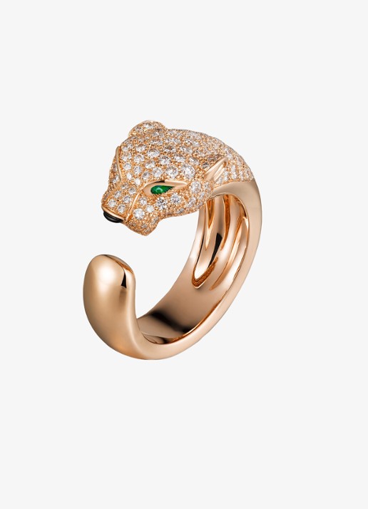 Cartier Panthère de Cartier ring, middel model van 18 karaat roségoud met 1.15 ct diamant CRN4742200 - achterkant 5 roségoud