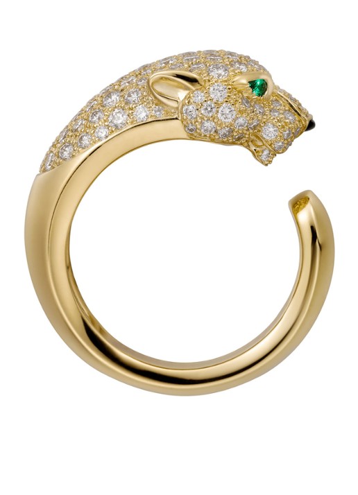 Cartier Panthère de Cartier ring van 18 karaat geelgoud met emerald, onyx en diamanten CRN4225000 - voorkant 2 geelgoud