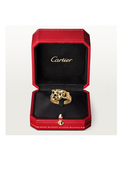 Cartier Panthère de Cartier ring van 18 karaat geelgoud met lak, tsavoriet en diamanten CRB4096700 - detail 3 geelgoud