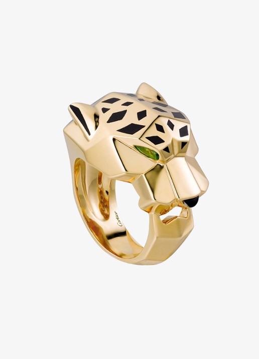 Cartier Panthère de Cartier ring van 18 karaat geelgoud met onyx en tsavoriet granaat CRB40741