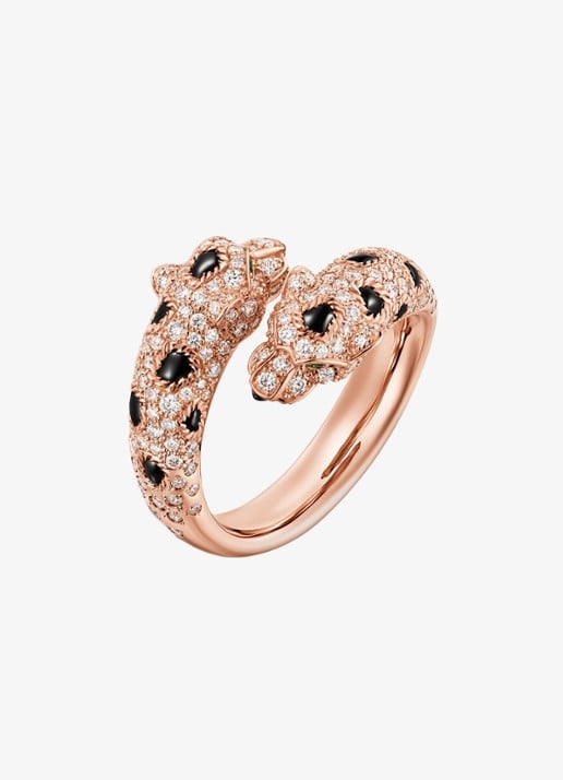 Cartier Panthère de Cartier ring van 18 karaat roségoud met onyx, smaragd en 0.92 ct diamant CRN4802600
