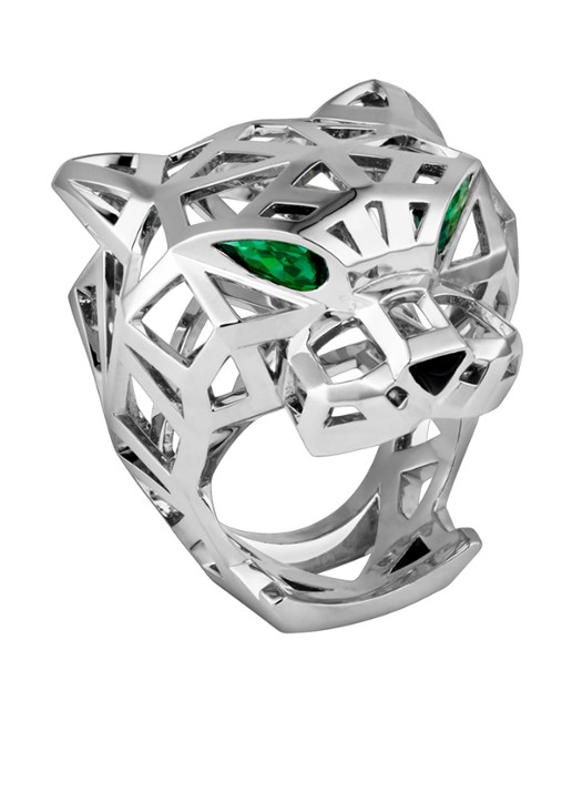 Cartier Panthère de Cartier ring van 18 karaat witgoud met edelsteen N4730900 - voorkant witgoud