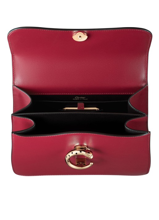 Cartier Panthère de Cartier-tas met handvat, klein model CRL1002324 - detail kersenrood
