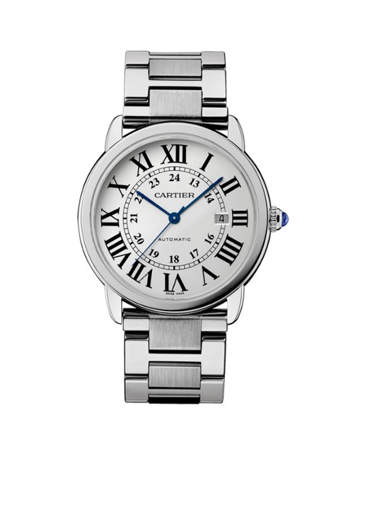 Cartier Ronde Solo de Cartier 42 mm horloge van staal W6701011 - voorkant zilver