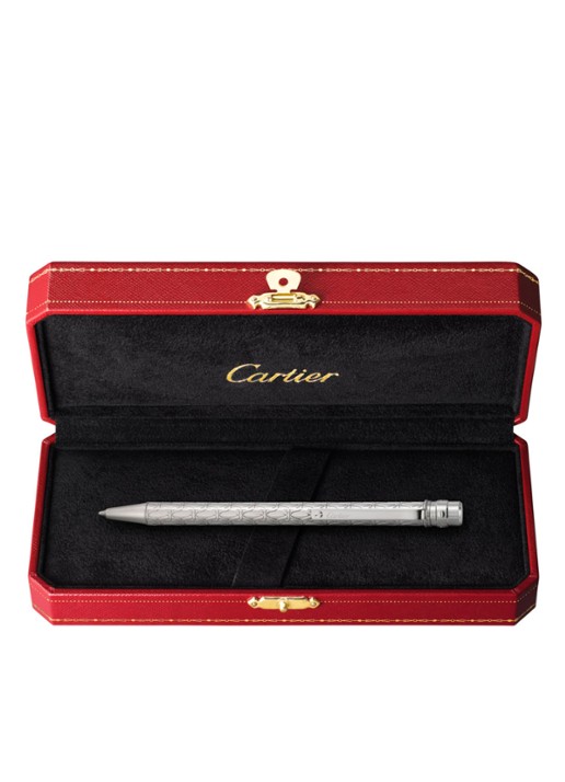 Cartier Santos de Cartier balpen met palladium finish CROP000059 - voorkant 2 zilver