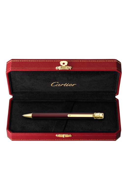 Cartier Santos de Cartier balpen van lak met geelgouden finish ST150190 - detail 2 bordeauxrood