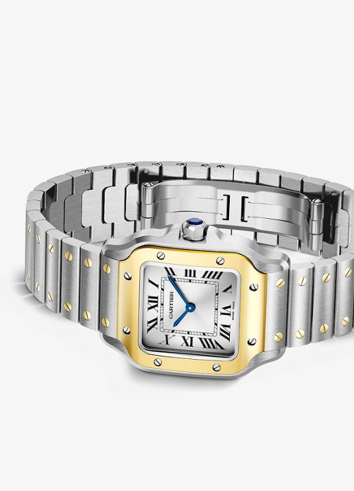 Cartier Santos de Cartier horloge, small model van 18 karaat geelgoud en staal CRW2SA0033 - detail 6 geelgoud