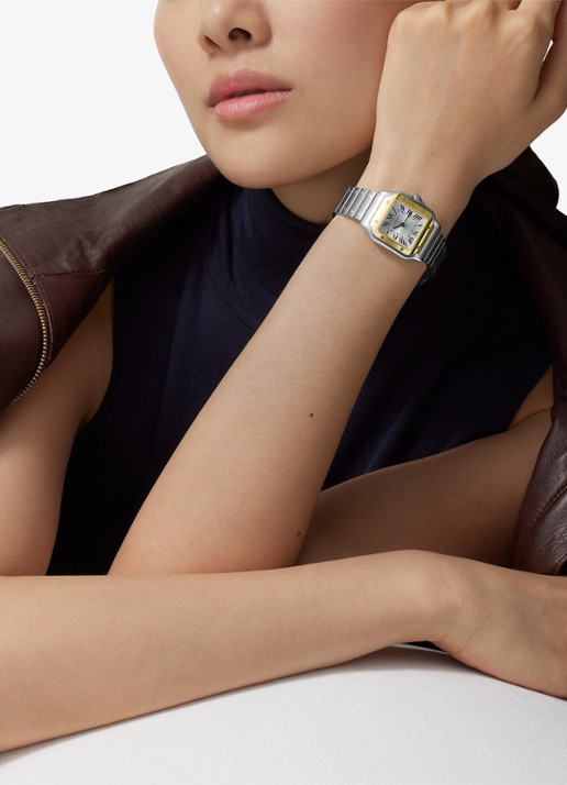 Cartier Santos de Cartier horloge van 18 karaat geelgoud en staal CRW2SA0033 - voorkant 7 geelgoud