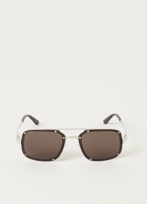 Cartier Santos De Cartier zonnebril CT0194S - voorkant 4 zilver