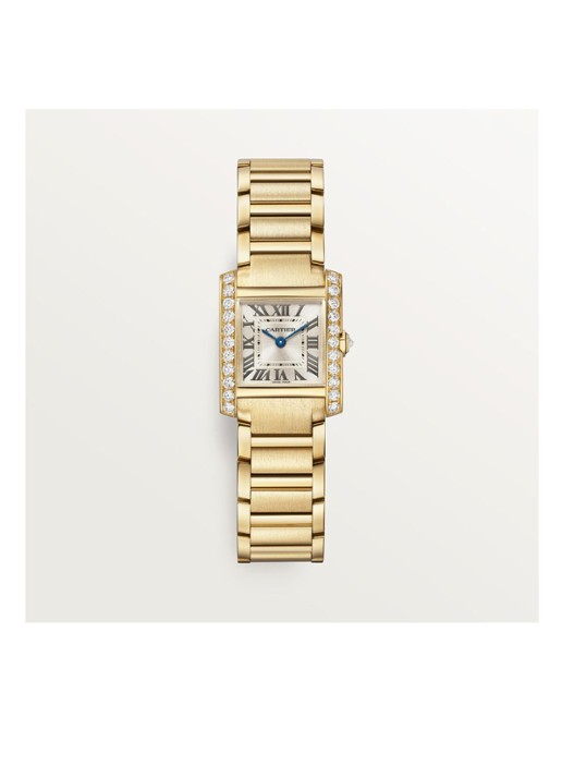 Cartier Tank Française horloge small met diamanten CRWJTA0039 - detail 3 geelgoud