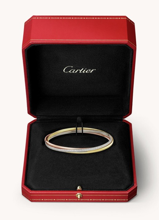 Cartier Trinity armband small van 18 karaat rosé-, geel-, en witgoud met diamant CRN6721300  - detail 4 multicolor
