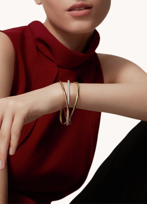 Cartier Trinity armband small van 18 karaat rosé-, geel-, en witgoud met diamant CRN6721300  - voorkant 2 multicolor