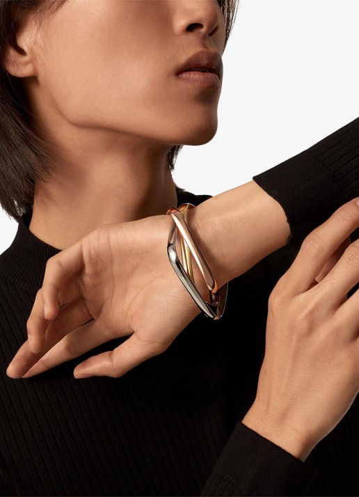 Cartier Trinity armband van 18 karaat rosé-, wit-, en geelgoud CRB6078017 - voorkant 3 multicolor