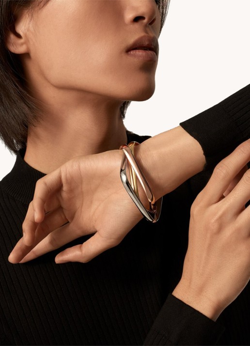Cartier Trinity de Cartier bangle van 18 karaat rosé-, geel-, en witgoud CRB6078016 - voorkant 2 goud