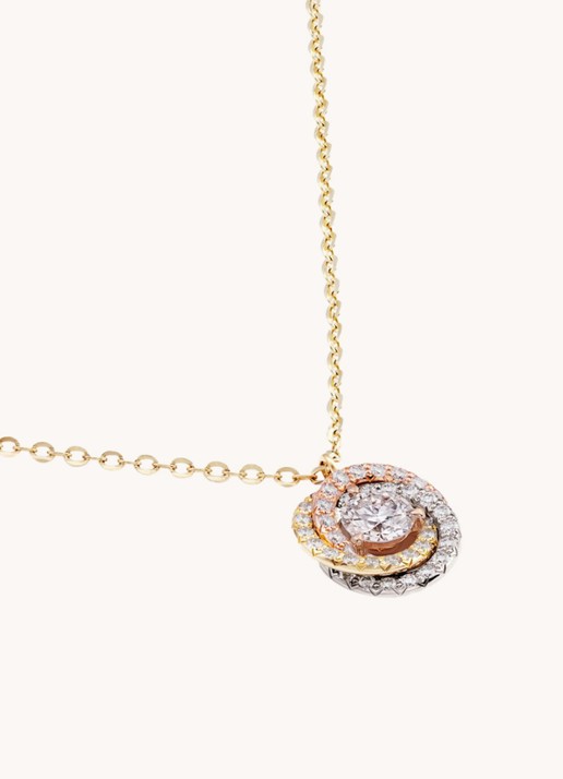 Cartier Trinity de Cartier ketting van 18 karaat rosé-, geel-, en witgoud met diamanten CRB7224844 - detail 3 goud