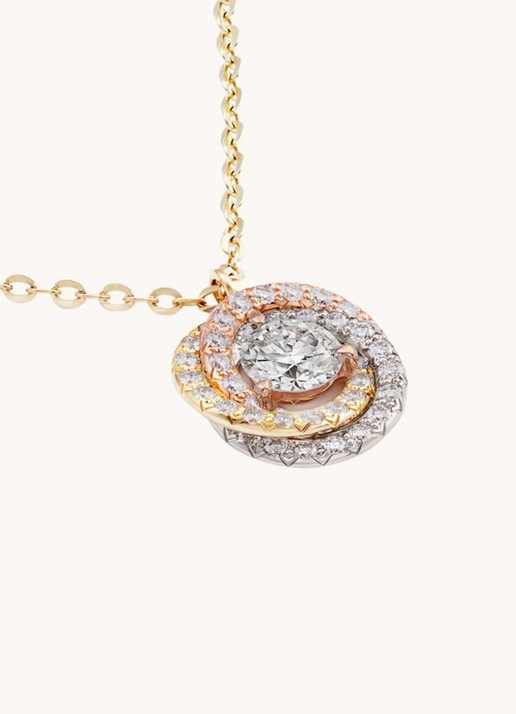 Cartier Trinity de Cartier ketting van 18 karaat rosé-, geel-, en witgoud met diamanten CRB7224844 - detail 4 goud