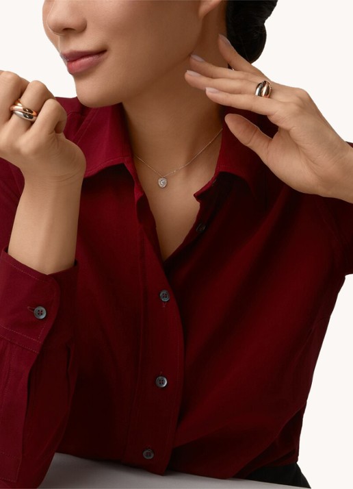 Cartier Trinity de Cartier ketting van 18 karaat rosé-, geel-, en witgoud met diamanten CRB7224844 - detail 6 goud