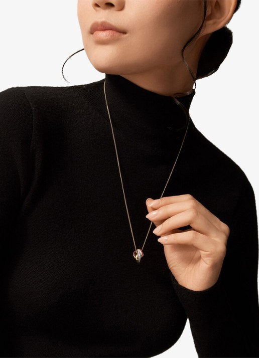 Cartier Trinity de Cartier ketting van 18 karaat rosé-, wit-, en geelgoud met 54 diamanten CRN7424481 - detail 3 multicolor