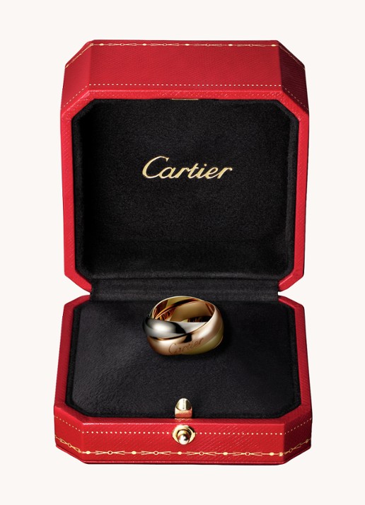 Cartier Trinity de Cartier large ring van 18 karaat rosé-, wit- en geelgoud CRB4052800 - voorkant 6 aluminium