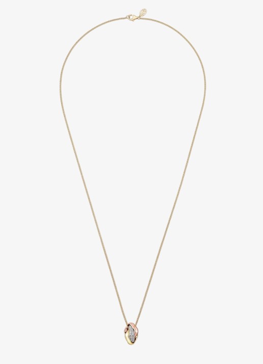 Cartier Trinity ketting van 18 karaat rosé-, geel-, en witgoud met 54 diamanten CRN7424482
