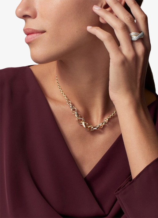 Cartier Trinity ketting van 18 karaat wit-, geel- en roségoud CRB722498 - voorkant 2 multicolor
