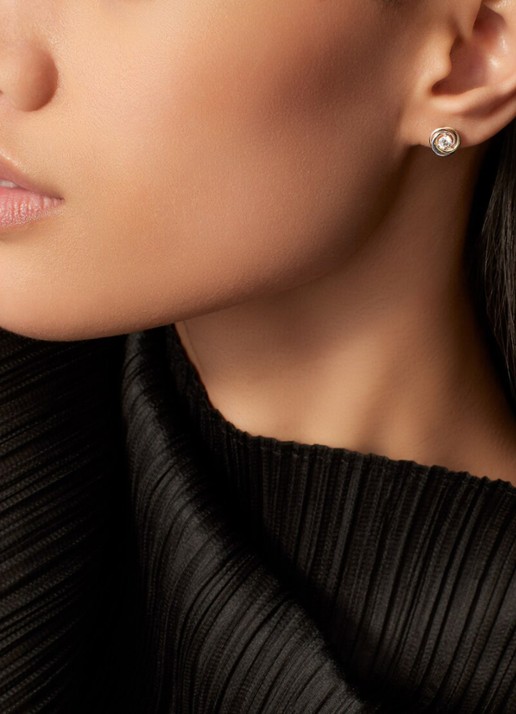 Cartier Trinity oorknopjes van 18 karaat rosé-, wit- en geelgoud met 1 diamant CRB8301459 - detail 3 multicolor