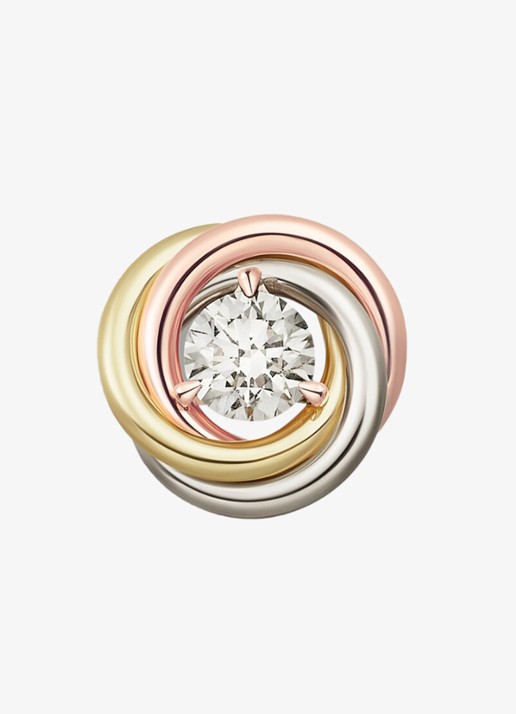 Cartier Trinity oorknopjes van 18 karaat rosé-, wit- en geelgoud met 1 diamant CRB8301459 - detail 5 multicolor