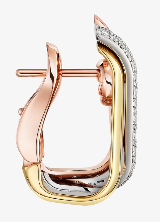 Cartier Trinity oorringen van 18 karaat rosé-, wit-, en geelgoud met 0.49 ct diamant CRB8301535 - detail 2 goud