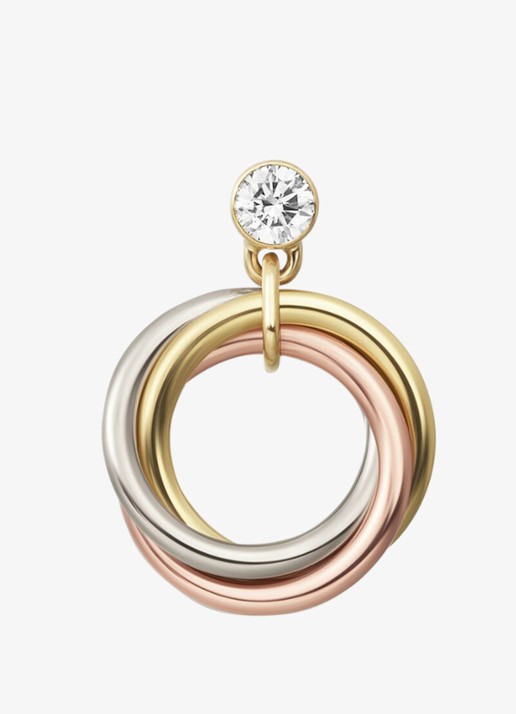 Cartier Trinity oorstekers van 18 karaat rosé-, wit-, en geelgoud met 1 diamant CRB8301462 - detail 5 multicolor