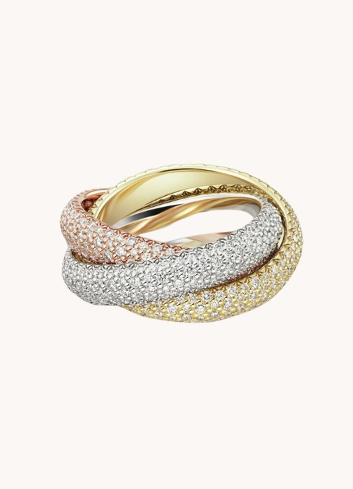 Cartier Trinity ring large van 18 karaat wit-, geel- en roségoud met diamant CRN4778300 - detail 4 multicolor