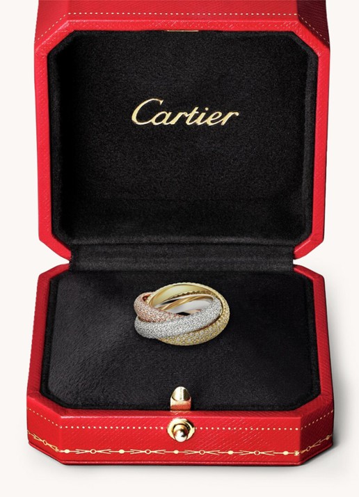 Cartier Trinity ring large van 18 karaat wit-, geel- en roségoud met diamant CRN4778300 - detail 5 multicolor