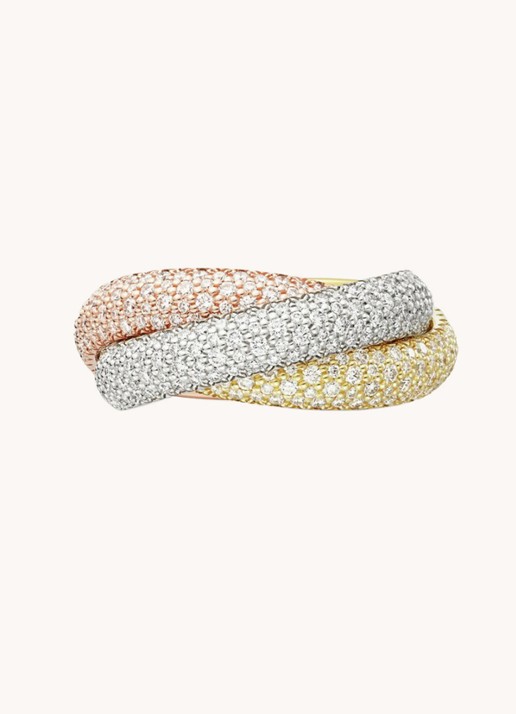 Cartier Trinity ring large van 18 karaat wit-, geel- en roségoud met diamant CRN4778300 - detail 7 multicolor