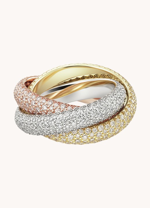 Cartier Trinity ring large van 18 karaat wit-, geel- en roségoud met diamant CRN4778300