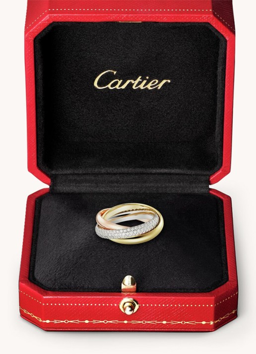 Cartier Trinity ring medium van 18 karaat rosé-, wit-, en geelgoud met diamant CRB4236000 - detail 3 multicolor