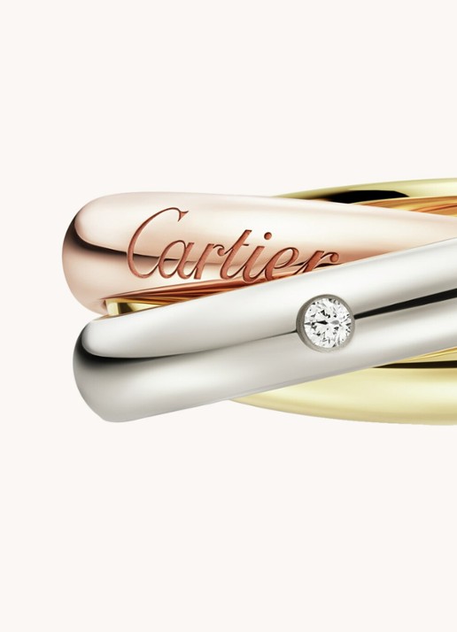 Cartier Trinity ring medium van 18 karaat rosé-, wit-, en geelgoud met diamant CRB4236400   - detail 3 multicolor