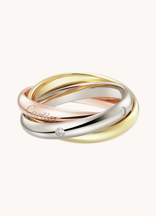 Cartier Trinity ring medium van 18 karaat rosé-, wit-, en geelgoud met diamant CRB4236400