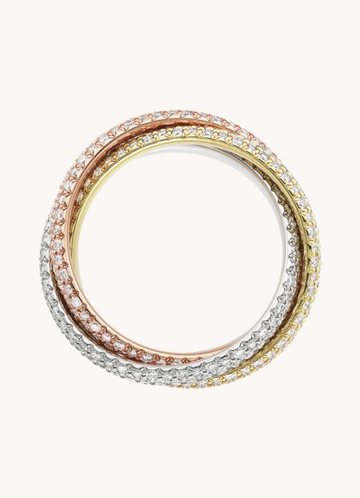 Cartier Trinity ring medium van 18 karaat rosé-, wit-, en geelgoud met diamant CRN4778200  - detail 3 multicolor